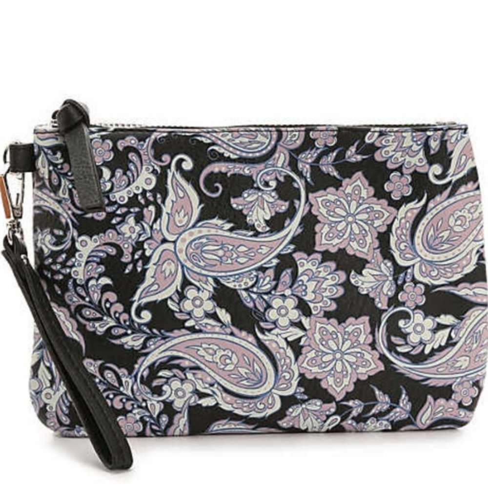 Purple Paisley Wristlet Wallet - Small Bag